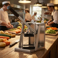 Interchangeable Blades Mesh Blade Cutter Angled Lever Handle Wall-Mounted Vegetable Strip Cutter