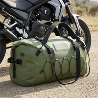 Motorcycle Tail Bag Waterproof Motorcycle Rear Seat Bag Fold-over Closure for Motorcyclists, Tourists, Daily Commuting
