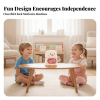 Rounded White Body Pig Alarm Clock Timer-Based Pig Night Light Clock Electronic Home Decor