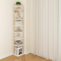 Space-Saving Multi-Tier Corner Shelf Easy Assembly 5-Tier Corner Shelf Simple Design Storage Rack Exposed Shelving for Apartment Dwellers, Homeowners, Students