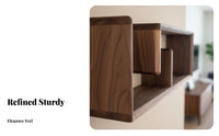 Floating Shelf Set Solid Wood Multi-Compartment Floating Bookcase Space-Saving