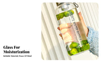 High Temperature Resistant Glass Tea Infuser Bottle Built-in Strainer Large Capacity Glass Bottle Leak-Proof for Students, Gym, Home, School