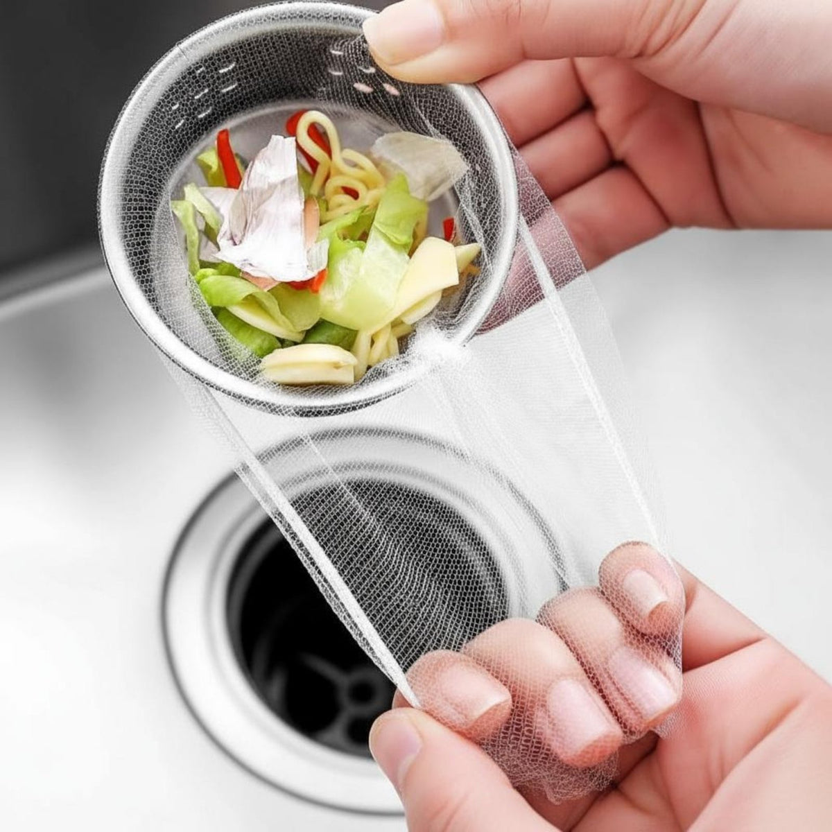 Disposable Sink Mesh Bags, Polyester, Anti-Clog