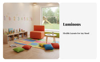 Modern Aesthetic Reconfigurable Modular Seating System Customizable Layout Configurable Block Seating Space-Saving Commercial Furniture High-Density Foam for Interior Designers, Families, Reception Area, Early Learning Centers, Lounging, Social Gatherings
