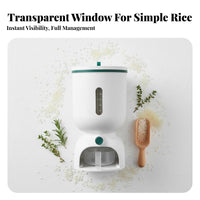 Single-Press Dispensing Automatic Rice Dispenser Large Capacity Press-Button Rice Bin Airtight Seal for Countertop