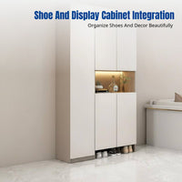 Modern Solid Wood L-Shaped Entryway Corner Cabinet, Partition Storage for Living Room