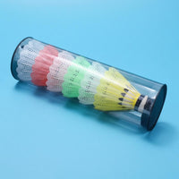 6 Pieces Black End Caps Plastic Badminton Shuttlecocks Multi-Colored Foam Head Shuttlecocks Shuttlecock Tube Set