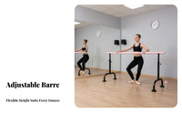 Portable Dance Bar Stable Freestanding Dance Bar Non-Slip Feet Adjustable Home Practice Barre for Dancers, Beginners, Gym