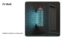 Illuminated Hair Stylist Pole Retro Design Rotating Hair Stylist Pole Lamp Red White Blue Striped Lamp Waterproof Wall-Mounted