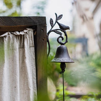 Rustic Iron Wind Chime Doorbell with Bird and Branch Design