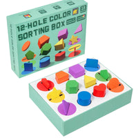 Disc Box Shape Sorter Fine Motor Skills Educational Shape Sorter Hand-Eye Coordination Color Sorting Box for Kids 18 months+, Kindergarten, Preschool