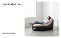 2 Pieces Comfortable Blow-up Lazy Sofa Quick Inflation Portable Inflatable Couch Easy to Clean Flocked Inflatable Armchair Long-Lasting for Office Workers, Travelers, Outdoor, Camping, Bedroom, College Dorms
