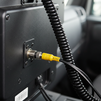 M12 4-Pin Coiled Aviation Cable for Car and Truck Video Systems