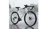 24 Speed Lightweight Road Bike Anti-Slip Tires Racing Cycle Internal Cable Routing Drop Bar Cycle Aerodynamic Frame for Commuting