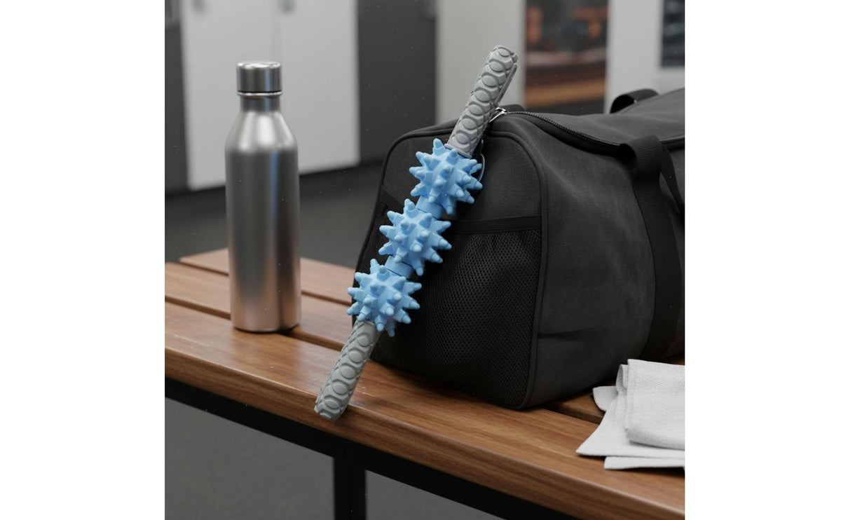Spiky Muscle Roller Ergonomic Handles Stretching Massage Portable Fitness Accessory for Athletes, Home
