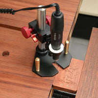 Aluminum Alloy Body Micro Engine Engraving Stand Laser-Etched Scale Precision Carving Tool Holder Brass Rack and Pinion Engraving Depth Control Stand Stable Support for Woodworkers