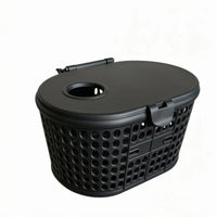 Rear Scooter Basket Molded Plastic Scooter Storage Box Fitted Lid Perforated