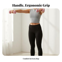 2 Pieces Compact Design Dumbbell Pair Comfortable Grip Solid Cast Iron Dumbbell Non-Slip Vinyl Coated Dumbbells Floor Friendly for Women, Teenagers, Beginners, Home Gym, Full Body Workout