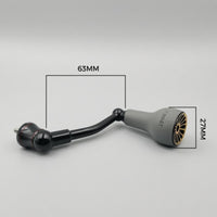 Gray Grip Knob Fishing Reel Handle Arm Gold End Cap Aluminum Reel Handle 63 Mm Metal