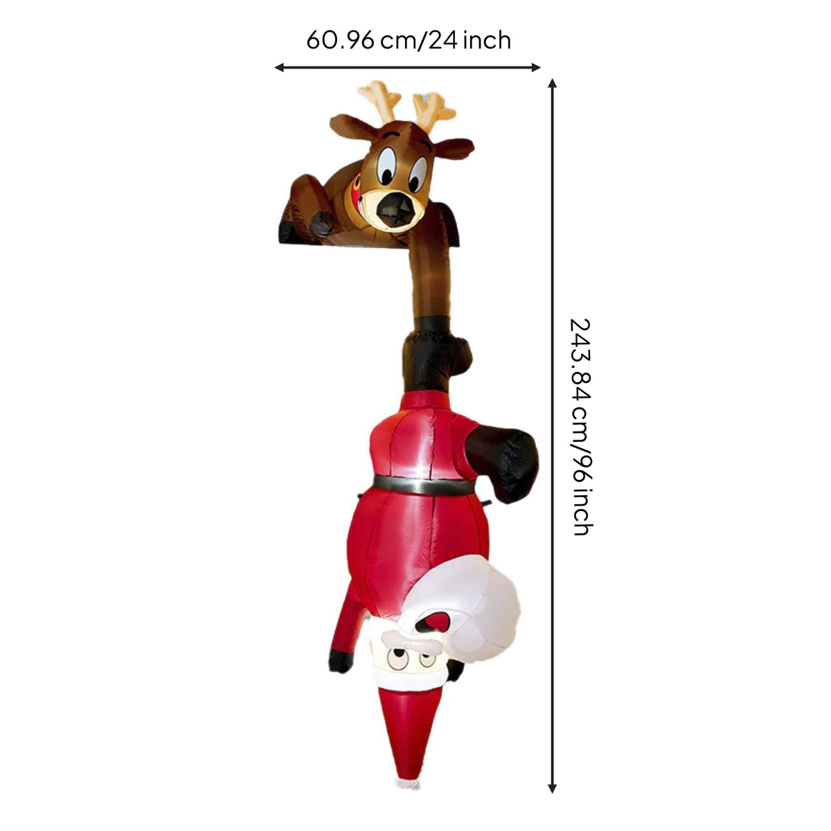 Vertical Hanging Santa Lighted Hanging Inflatable Vibrant Inflatable with LED Outdoor for Homeowners, Retailers