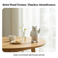 Hand-Carved Bear Statue Handcrafted House Decoration Distressed Finish Animal Sculpture for Home