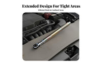 Extended Reach 1/2 Inch Drive Wrench Extender Reversible Ratchet Extension Wrench Heavy Duty for Mechanics, Car Repair, Garage, Workshop