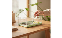 Storage Basket Transparent Storage Basket with Handles Foldable Clear Organizer Tray for Organizers, Students, Office, Fridge, Pantry