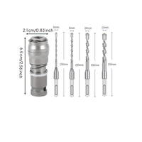 150 Mm Drill Bit Adapter Set Knurled Wrench Drill Adapter Cylindrical Tool Accessory Metal