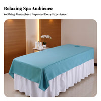 Wrinkle-Resistant Massage Bed Sheet with Face Hole Soft and Comfortable Spa Table Sheet with Breath Hole Breathable for Physical Therapists