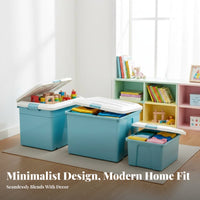 Clear Stackable Bin with Lid and Casters Large Capacity Home Organization Debris-resistantResistant Long-Lasting for Parents