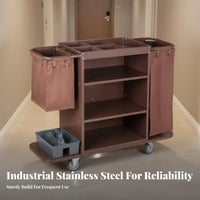 Hotel Cleaning Cart Large Capacity Hotel Room Service Cart Easy Maneuverability for Housekeepers, Janitors, Hotels, Office Buildings, Shopping Malls