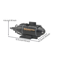Submarine Toy with LED Light Rechargeable Wireless Control Underwater Model Plastic Shell Suitable for Kids Bath Pool Entertainment