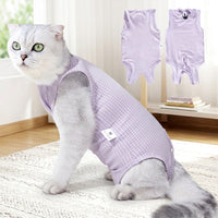 Cat Recovery Suit with Fasteners, Post-Surgery Cat Suit, Post-Neuter Cat Suit, Post-Spay Cat Suit
