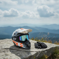 Motorcycle Helmet with Mask Aerodynamic Airflow Snug Fit for Outdoor Adventures