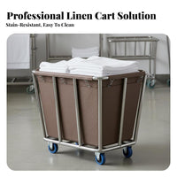 Stainless Steel Laundry Cart Tear-Resistant for Dry Cleaner