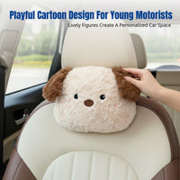 Plush Car Headrest, Cartoon Support Pillow, Cute Neck Pillow, Comfortable Car Interior Accessory