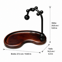 Vintage Key Rack, Freestanding Key Rack with Shelf, for Hallway & Entrance Area, Dark Material