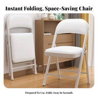Padded Folding Chair Installation Household Furniture No Assembly Required Foldable Stool for Homeowners, Adults, Dining Room, Balcony, Office
