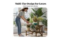 Floor-Standing Wooden Ladder plant display rack Multi-Tier Design Tiered Ladder Rack Rustic and design Display Shelf Resistant for Plant Lovers, Apartment Dwellers, Balcony, Living Room, Bedroom, Home Office