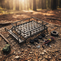 RC Roof Rack with Light Bar High Brightness Roof Rack Luggage Carrier Easy to Install Model Cargo Basket for Hobbyists