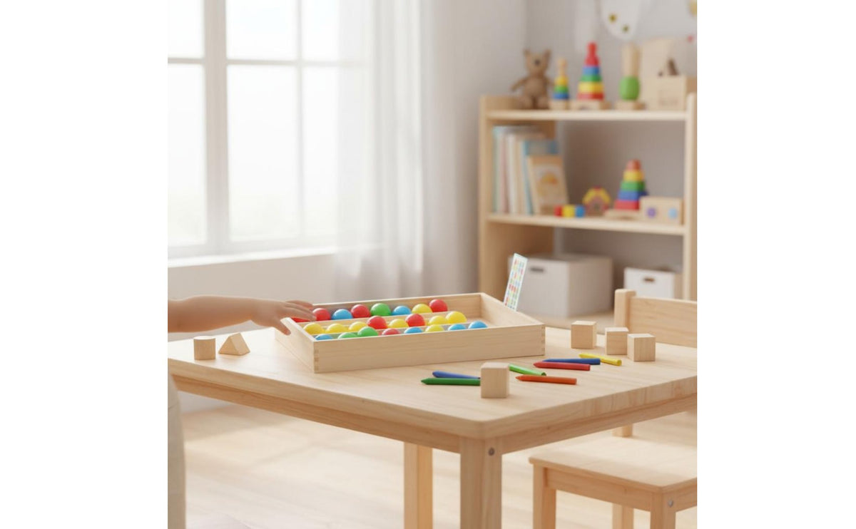 Brain Teaser Colored Ball Sorting Game Learn Through Play Color Sorting Bead Game Fine Movement Skills Development Color Matching Game Board Hand-Eye Coordination for Children, Toddlers, Classroom