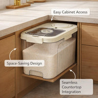 Storage Container 10kg Rice, Rice Dispenser with Measuring Cup, Airtight Kitchen Storage for Cereal, Grain Storage Container