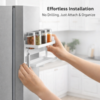 Wrap and Fridge Organizer for Countertop or Kitchen Racks, 1-Tier Powder Coated Iron