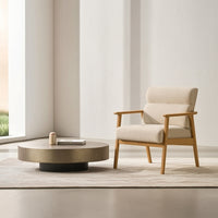 Drum Coffee Table Brushed Bronze Round Coffee Table Low-Profile for Living Room