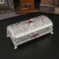 Metal Jewelry Box Decorative Jewelry Box with Hinged Lid Classic Small for Women, Dresser, Vanity