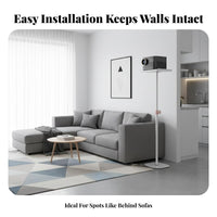 Freestanding Adjustable Display Device Floor Stand Stable Base Telescopic Display Device Floor Stand Space Saving Design Home Theater Accessory All-Metal Construction for Renters, Apartment Dwellers, Small Areas