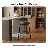 Modern Design High Chair with Back Support Sturdy Frame Bar Stool Comfortable Cushion Seating Furniture Footrest Included for Cafe Owners, Homeowners, Adults, Restaurant, Kitchen, Dining Room