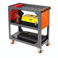 Thickened Steel Plate Mobile Tool Cart Reinforced Frame Tool Cart with Wheels Easy Assembly Heavy Duty Rolling Trolley for Mechanics, Technicians, DIY Enthusiasts, Auto Repair Shop, Job Site, Factory, Warehouse