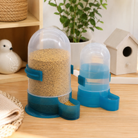 Bird Feeder and Waterer Set, Automatic Hanging Feeding Station for Wild Birds, Weatherproof, Transparent Waterer for Garden & Balcony