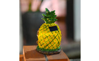Pineapple Statue with Solar Panel Resin Pineapple House Cute for Garden, Balcony